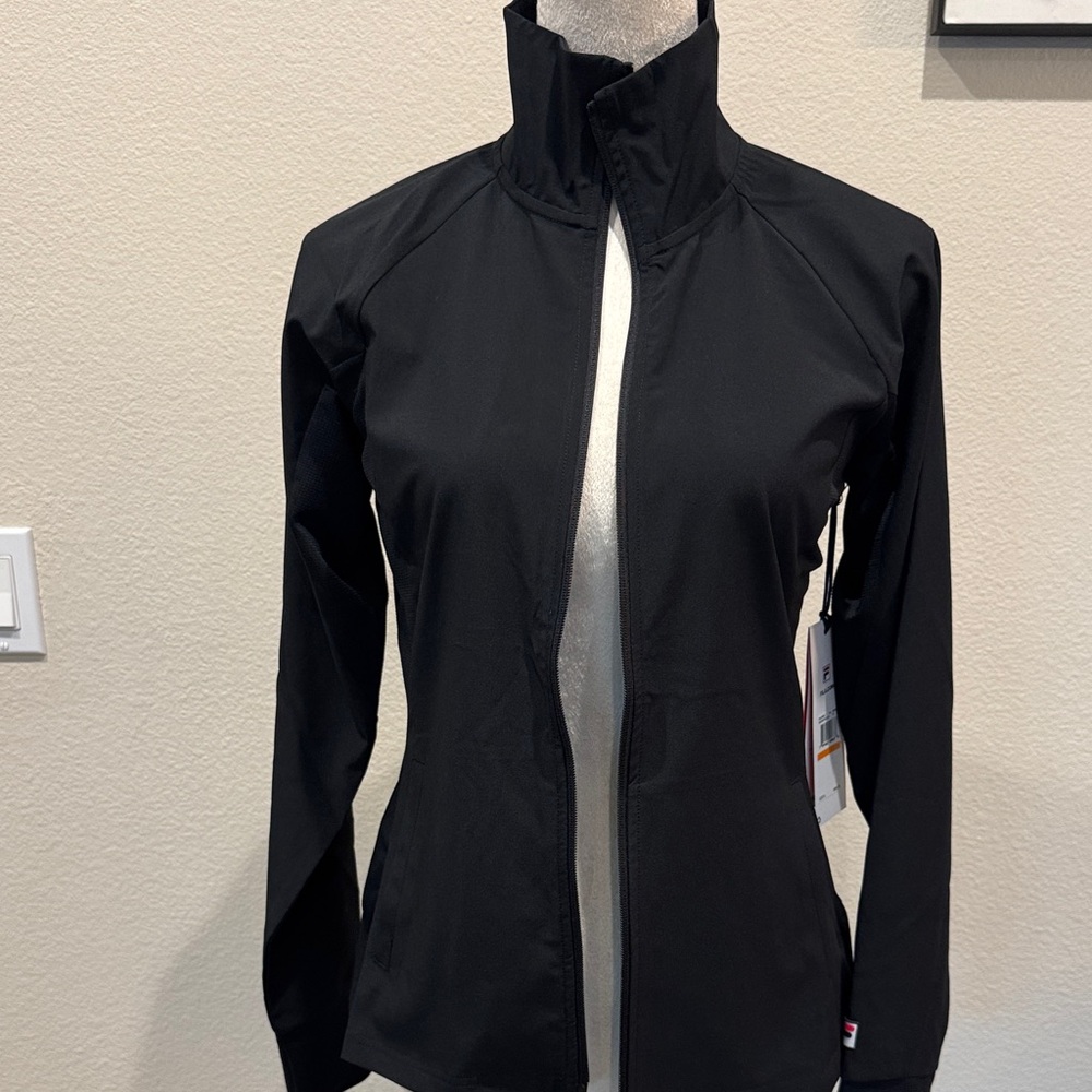 NWT Fila Women's Black Tennis Essentials Trace Jacket - SMALL